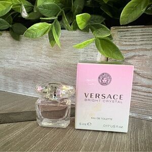 Versace Bright Crystal Bottle 0.17 oz 5 mL w/ Sample Dylan Purple Eros Fragrance